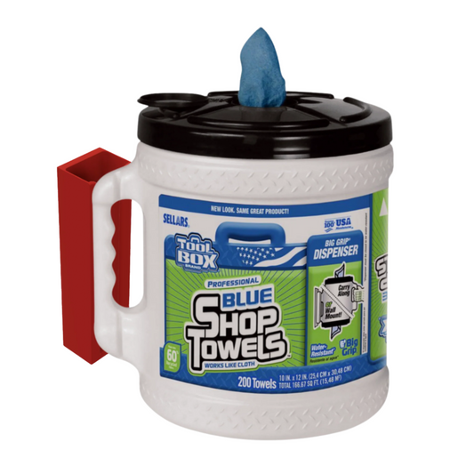 Mounting bracket for TOOLBOX Big Grip® Bucket Blue Shop Towels sold by Harbor Freight