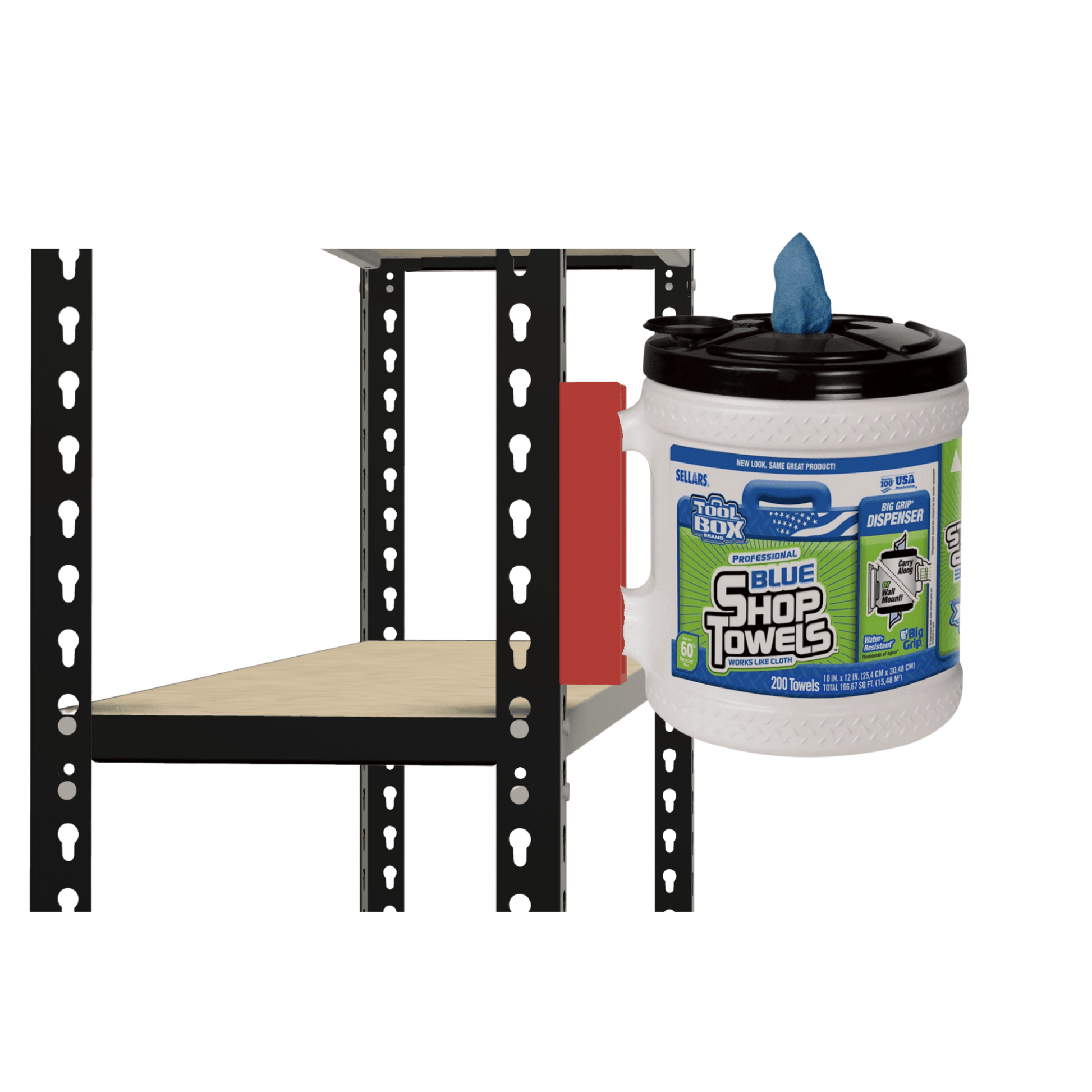 Mounting bracket for TOOLBOX Big Grip® Bucket Blue Shop Towels sold by Harbor Freight