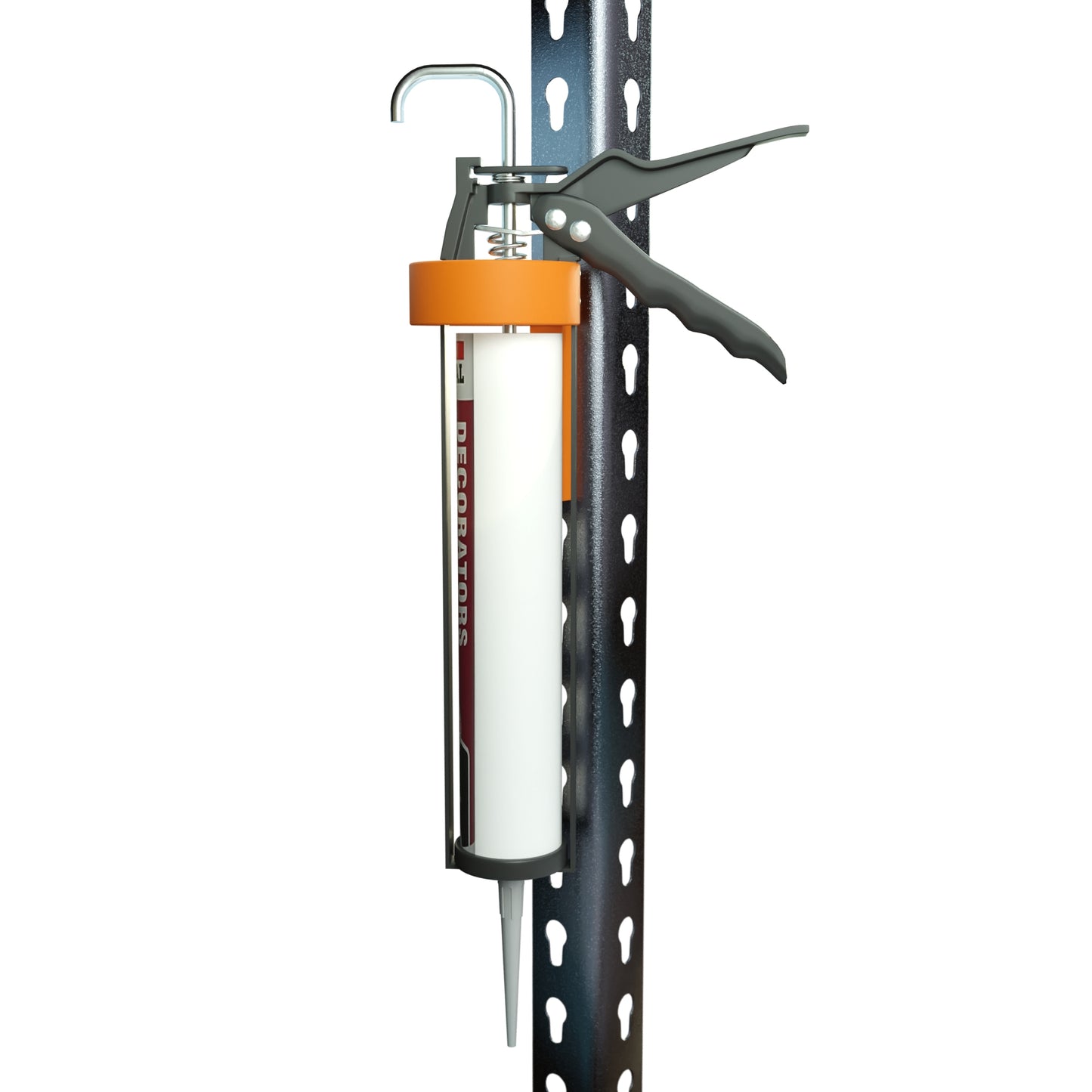 Caulk Gun Holder for Metal Shelving